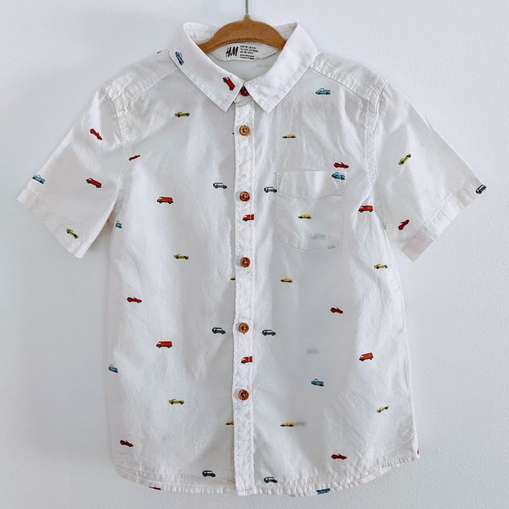 H&M, Short sleeve button up shirt,  Cars